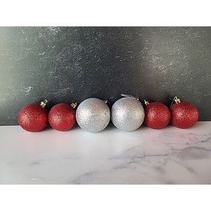 Vintage Glitter Christmas Ornament Set
